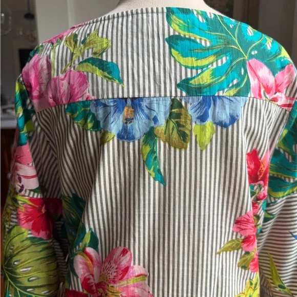 Derhy Floral Striped Dress with Ruffle Sleeves - Picture 5 of 7